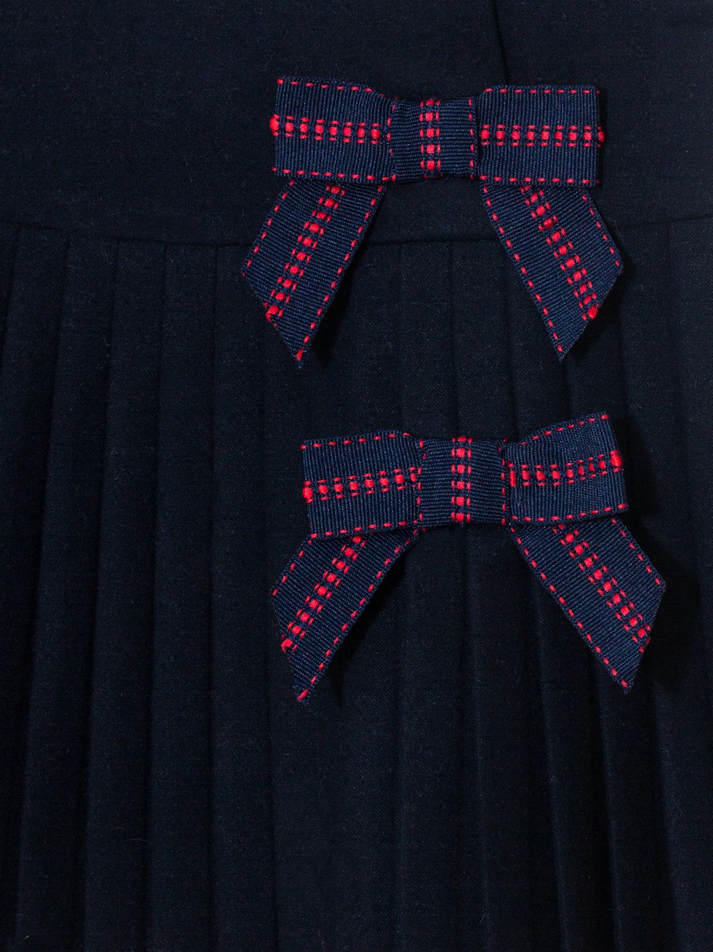 Navy Blue pleated skirt with bows