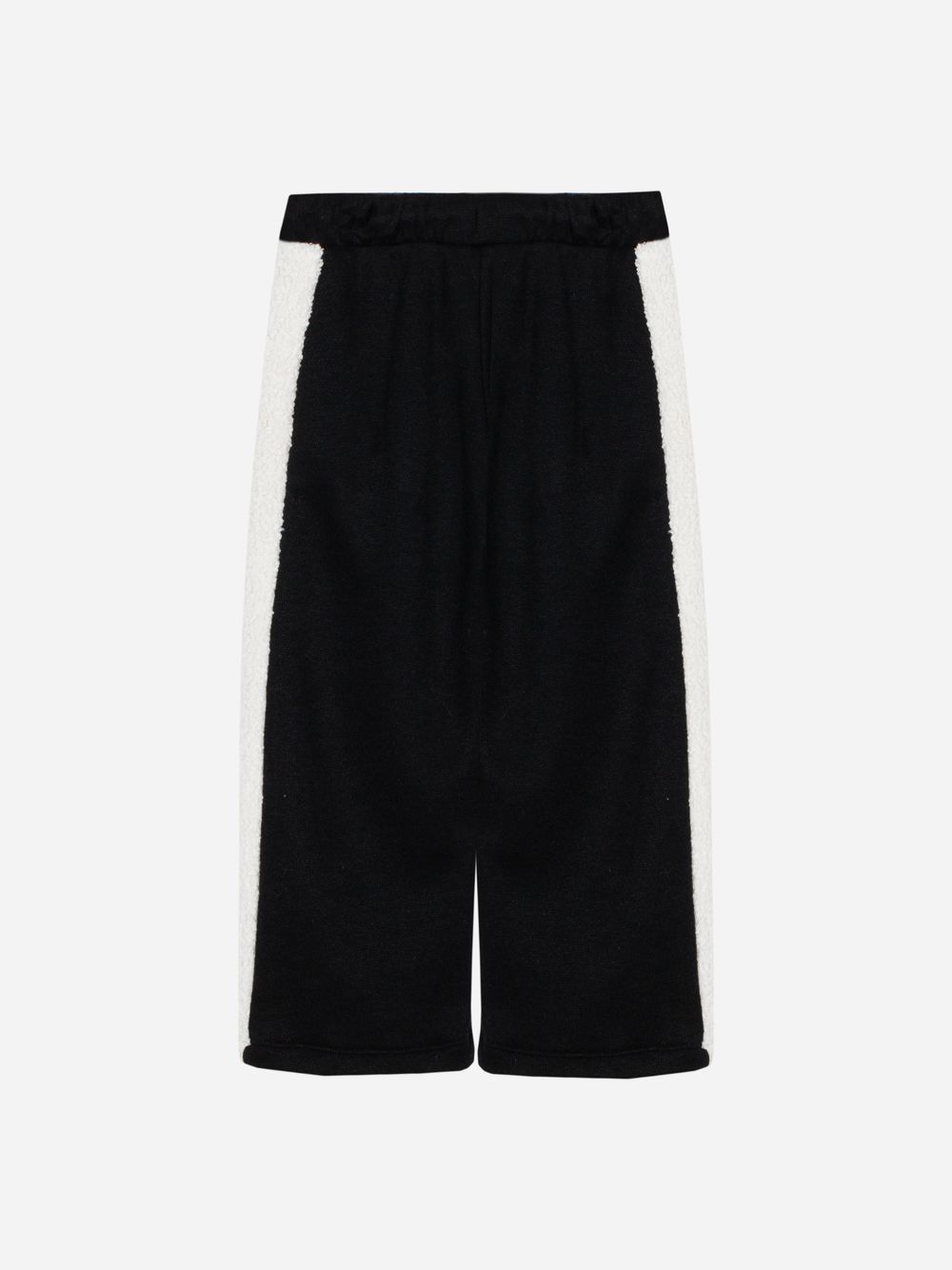 Black pants with bouclé stripes