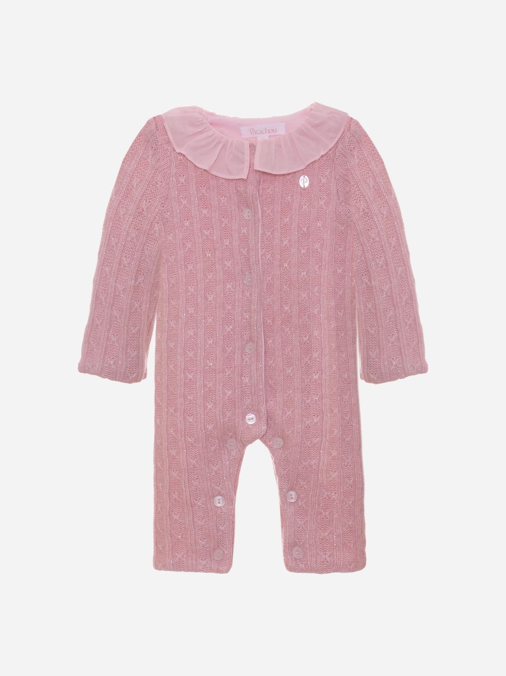 Pink velour babygrow
