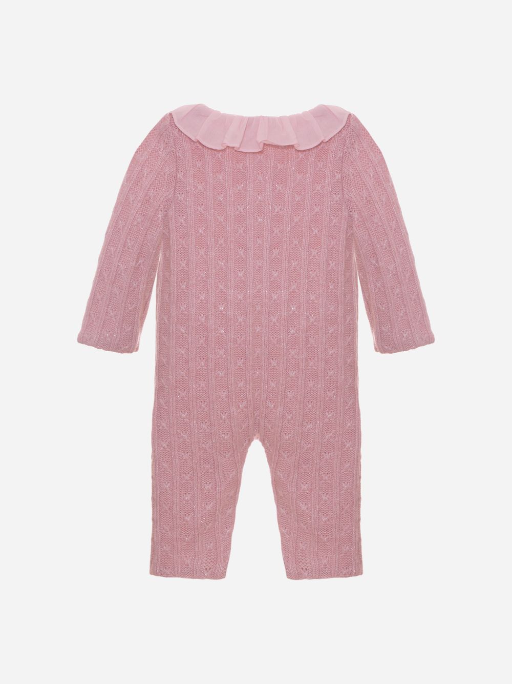 Pink velour babygrow