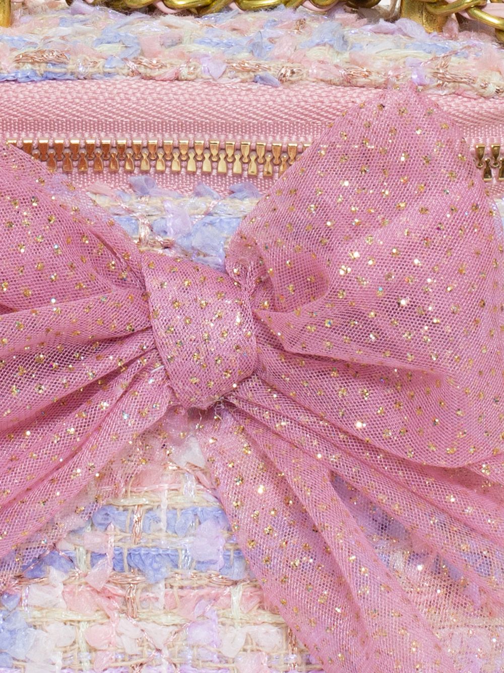 Pink rigid tweed bag