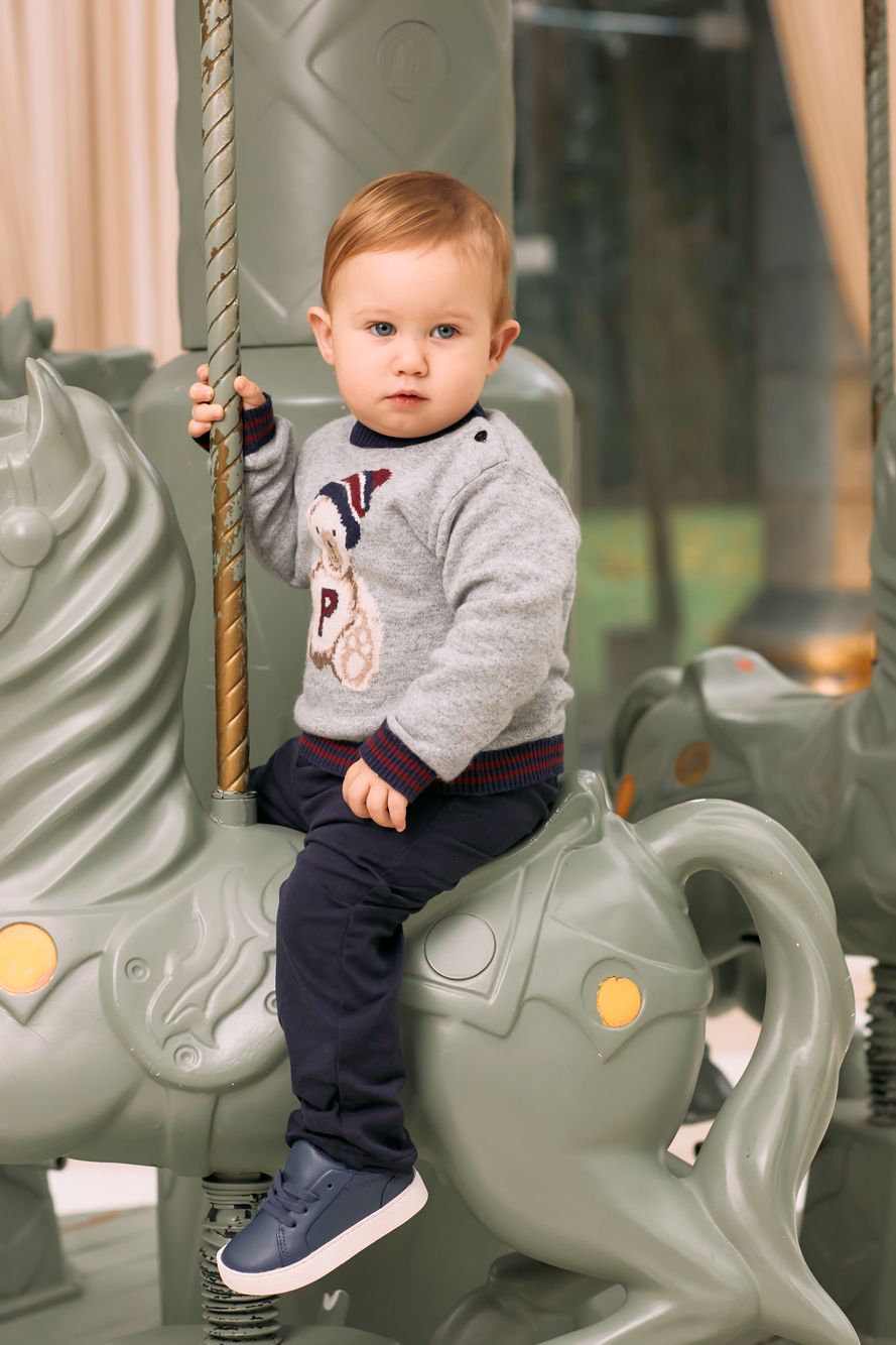 Dark melange grey sweater