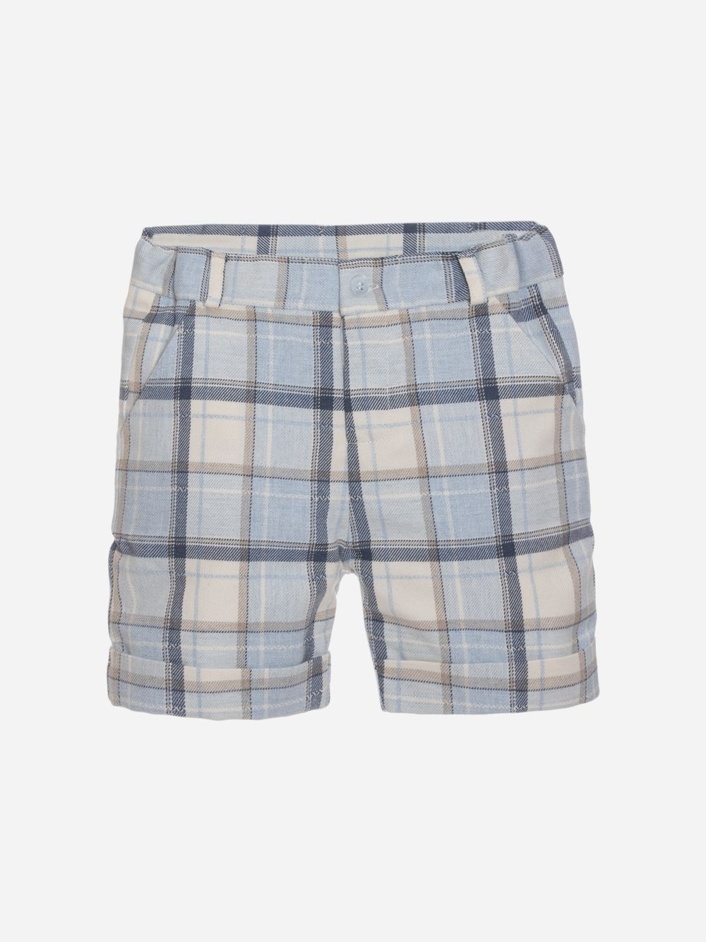 Blue check flannel shorts