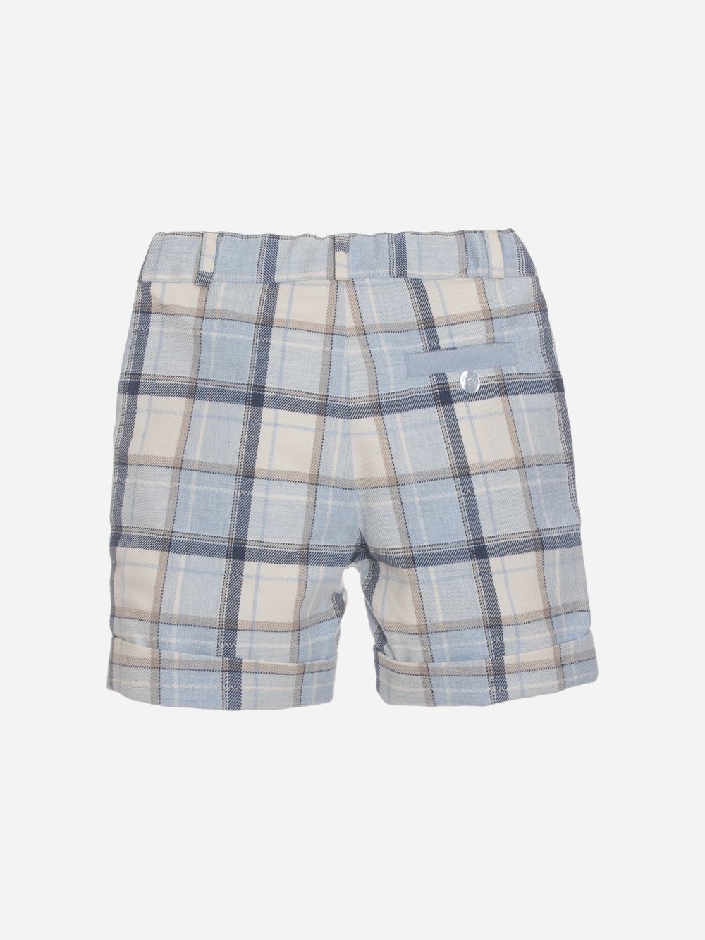 Blue check flannel shorts