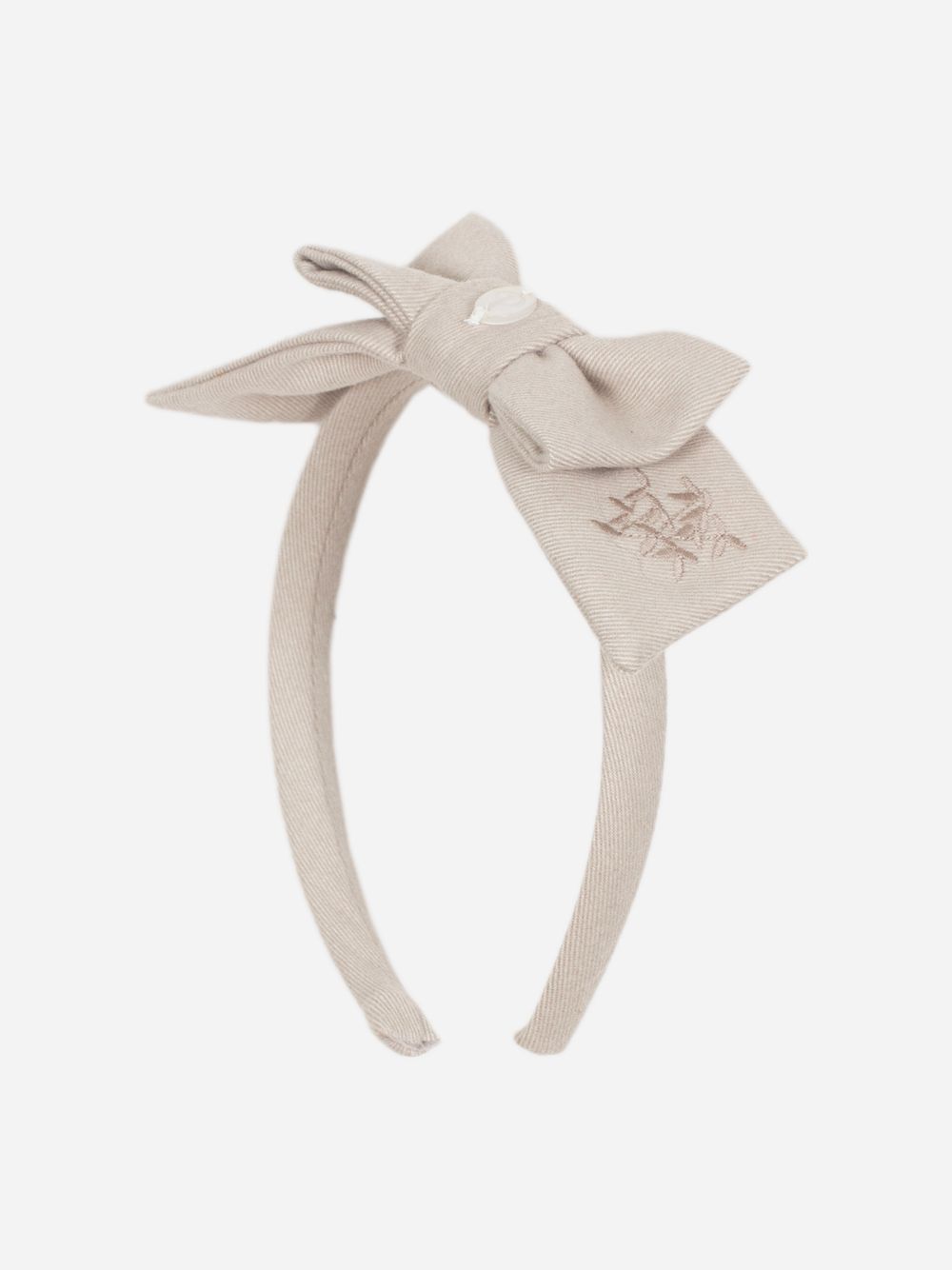 Beige bow headband
