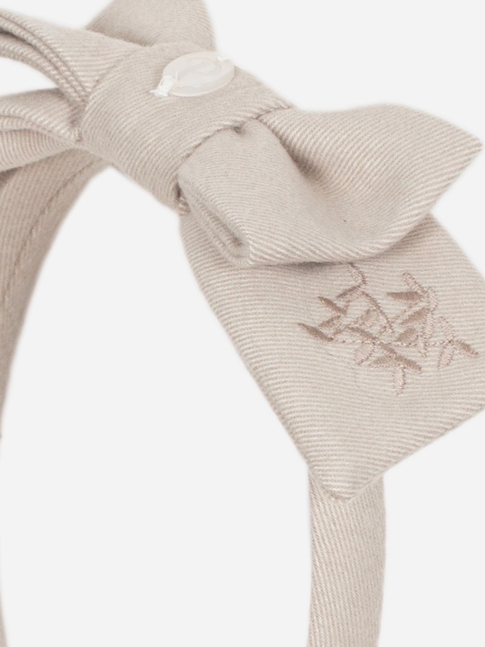 Beige bow headband