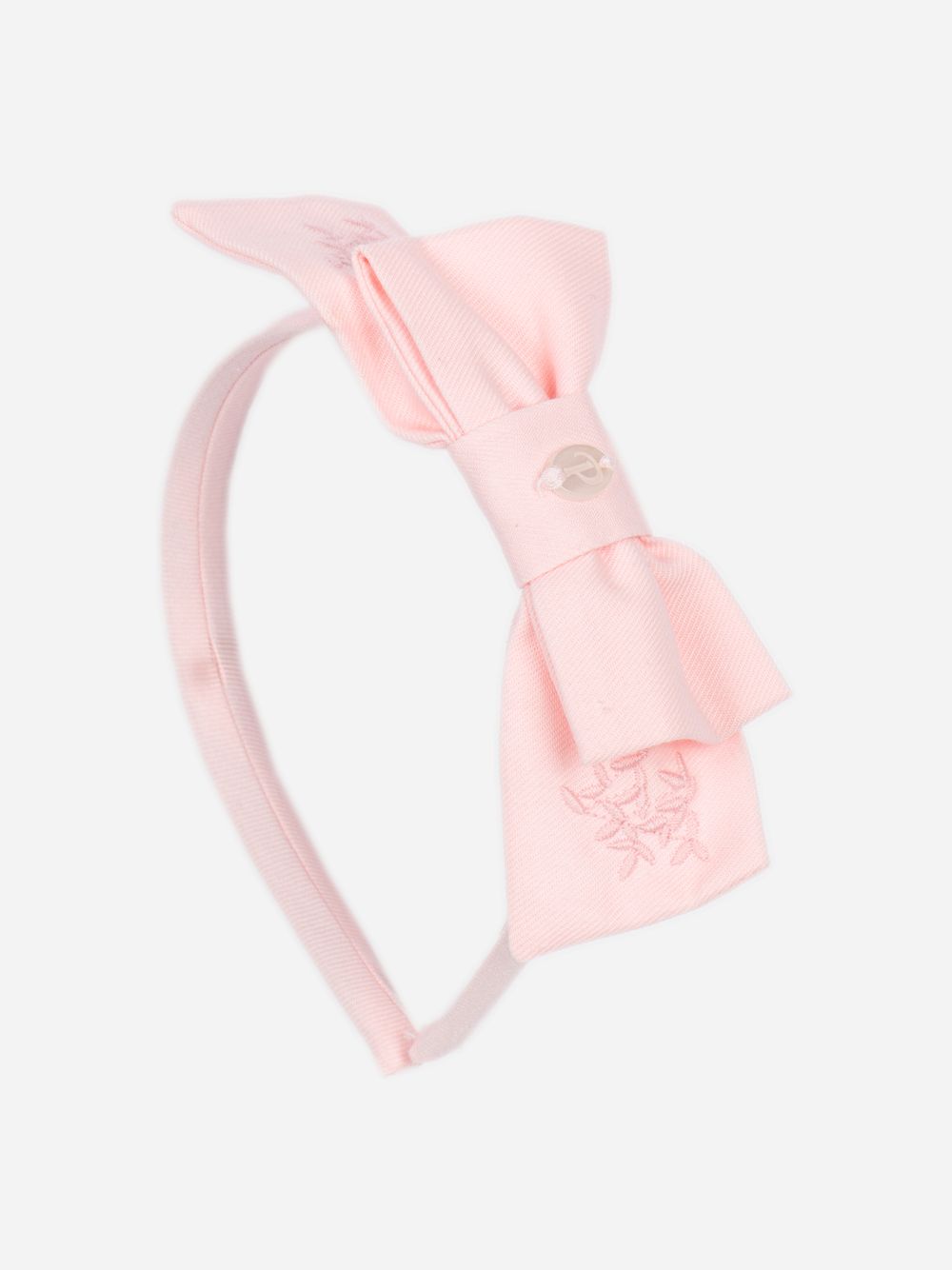 Pale pink bow headband