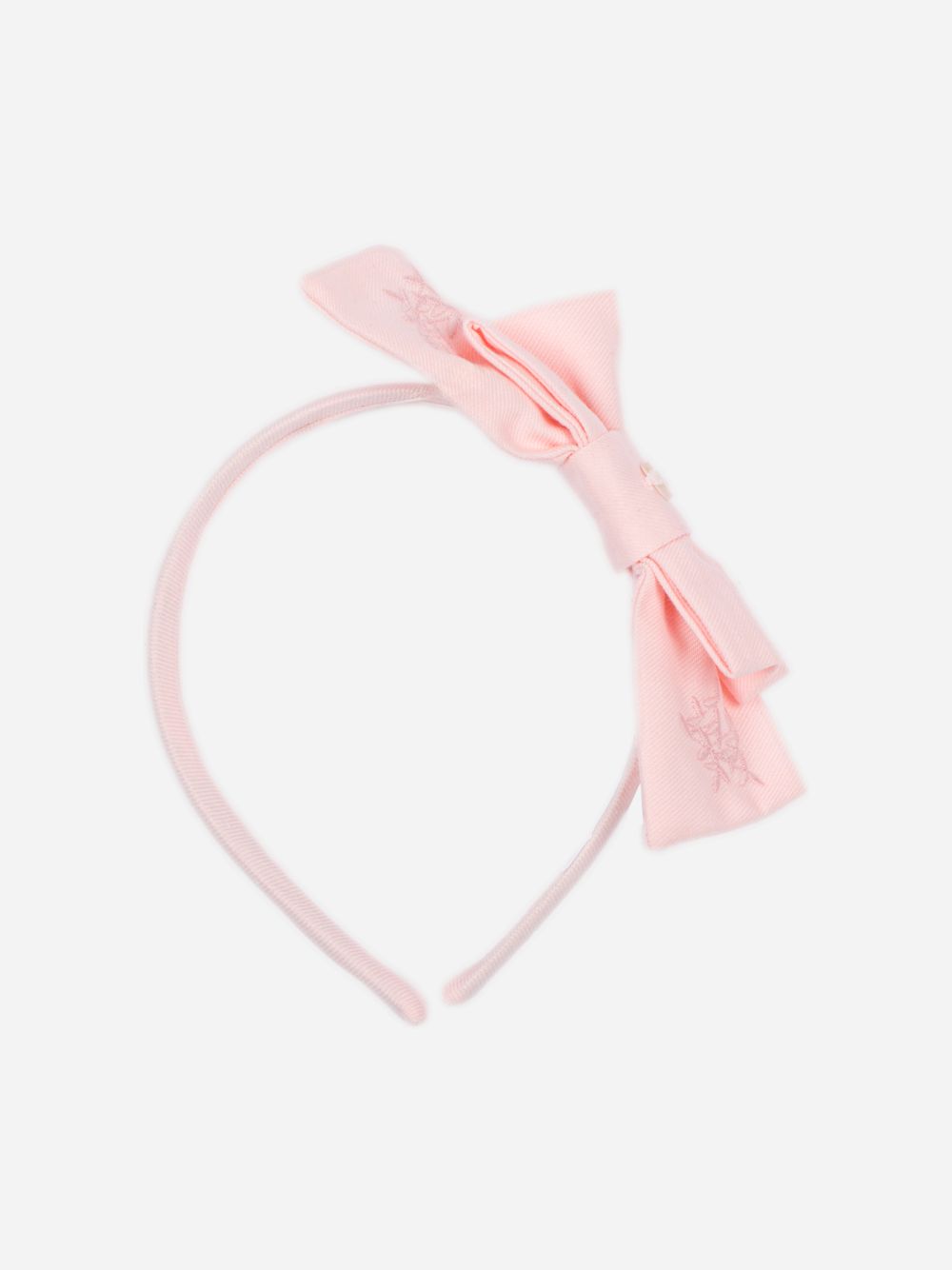 Pale pink bow headband
