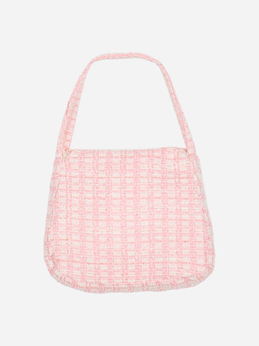 Pink tweed shoulder bag