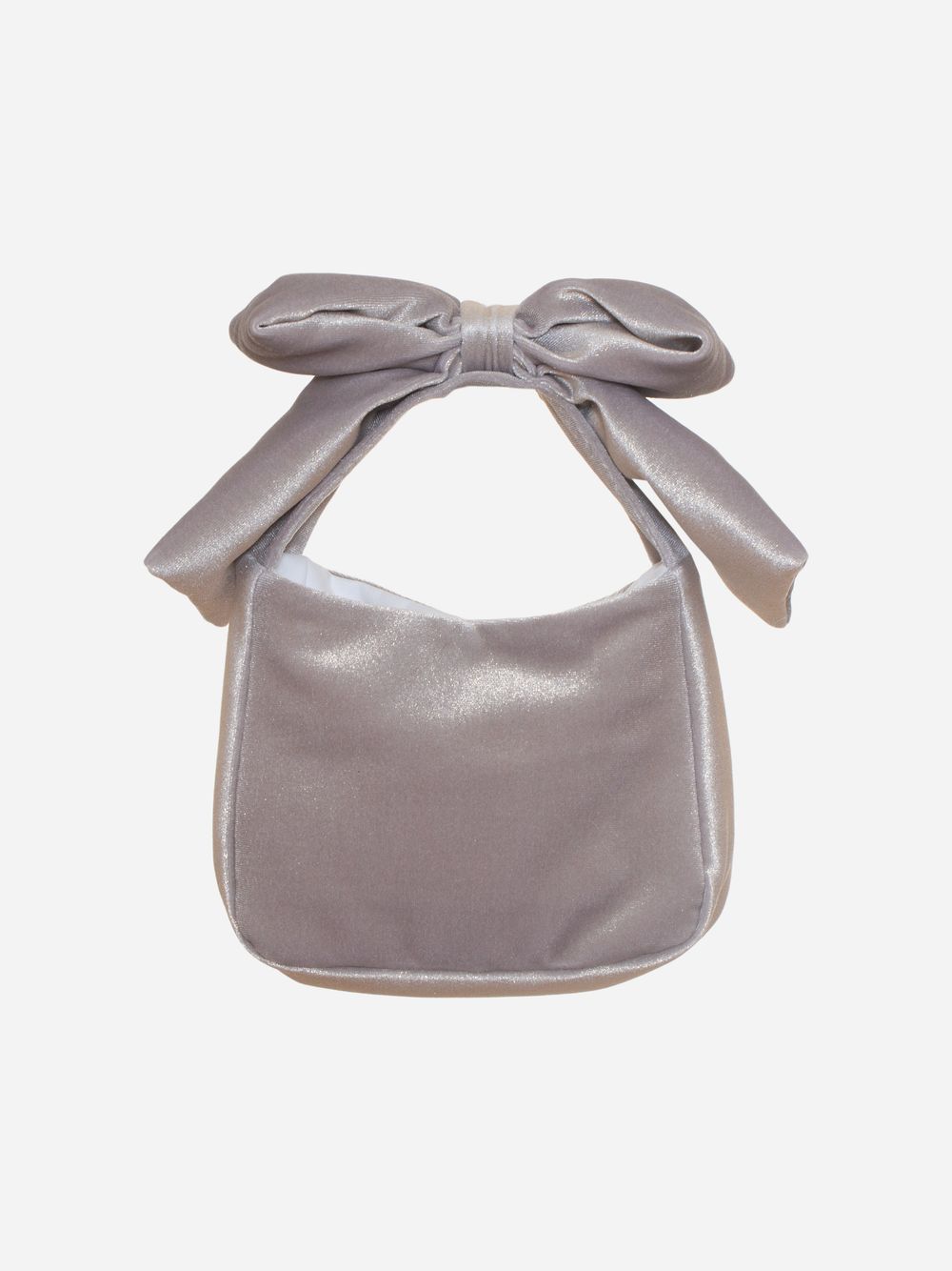 Golden velvet handbag with crystal bow
