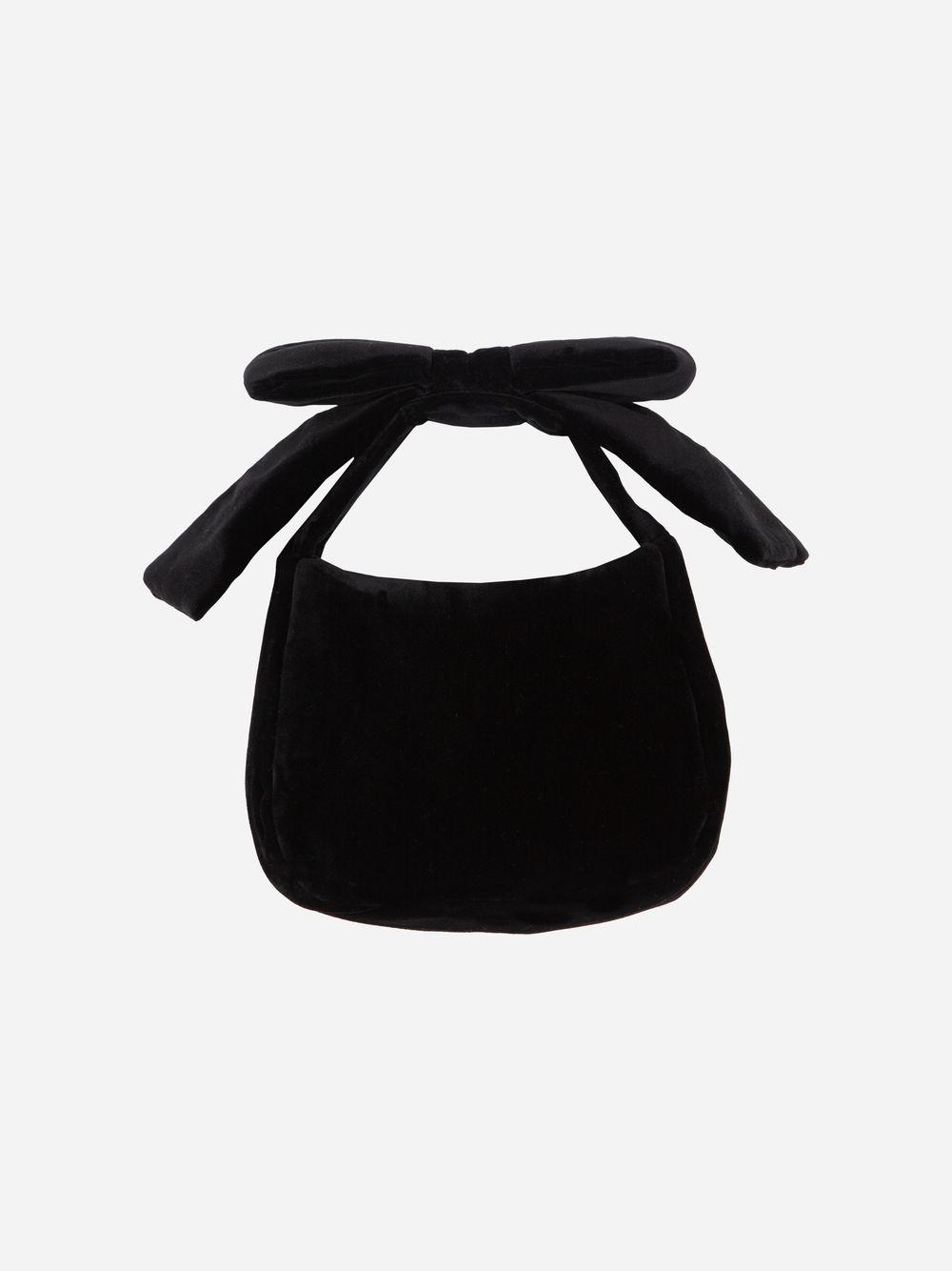 Black velvet handbag with crystal bow