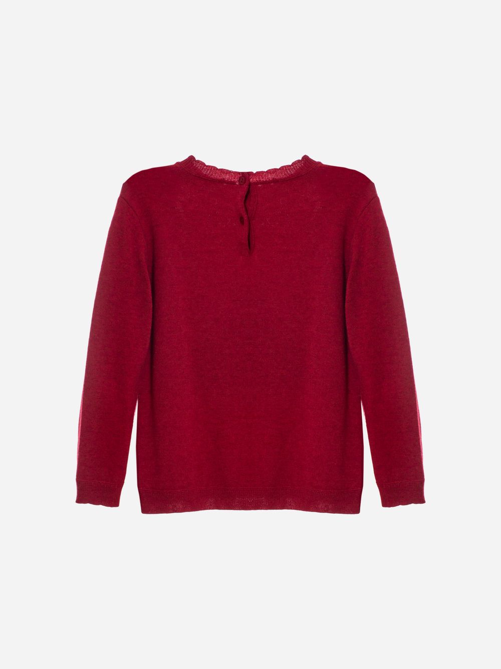 Red sweater with dachshund design