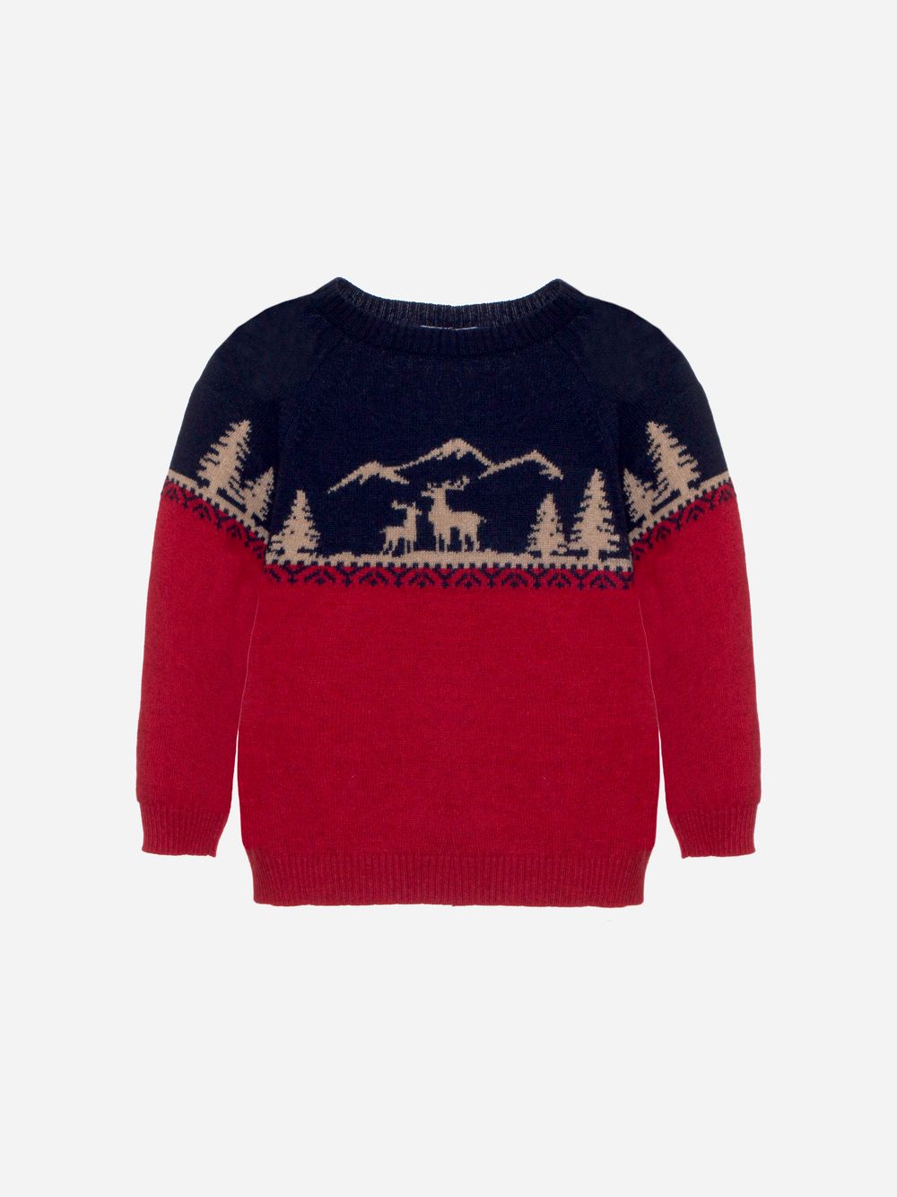 Red and marine knit sweater