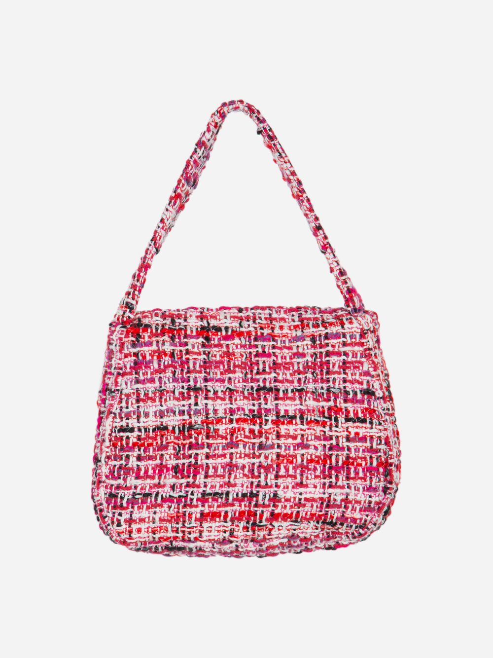 Red tweed shoulder bag