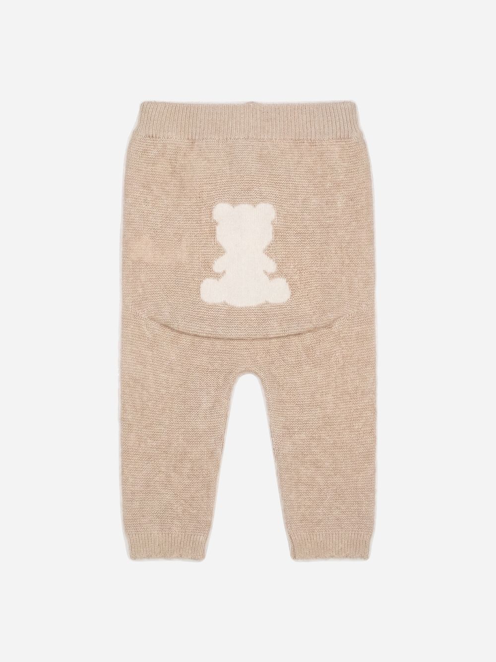 Beige knit pants with back detail