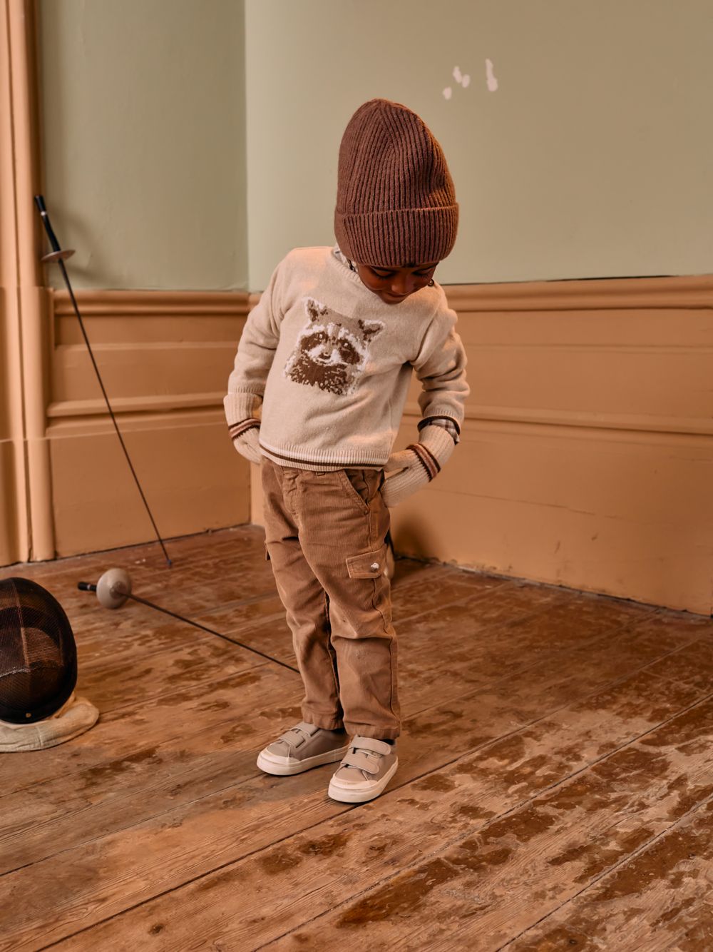 Brown twill trousers
