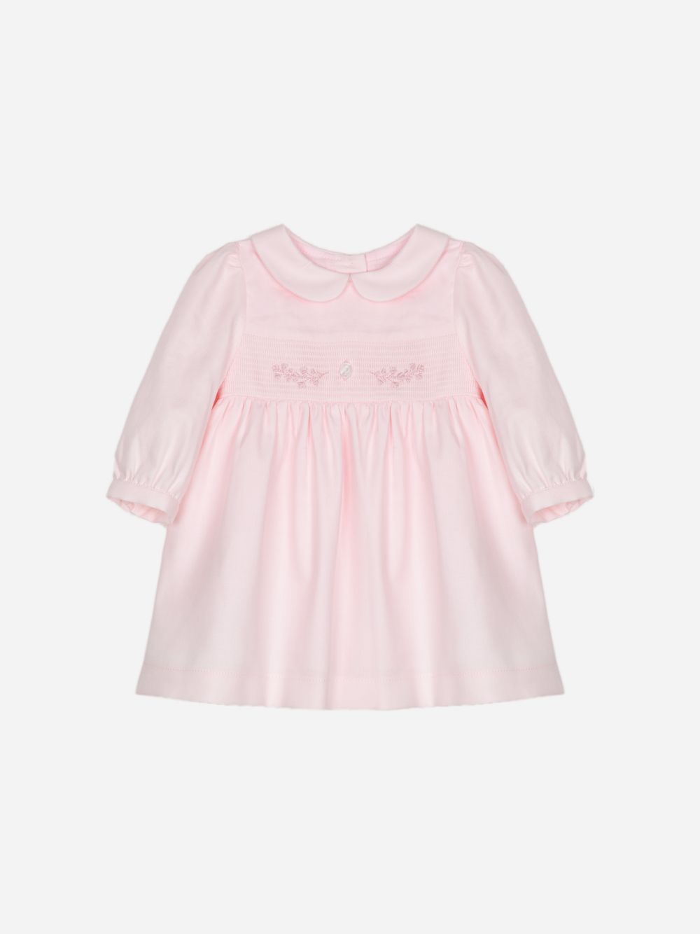 Pink viyella dress with smock detail