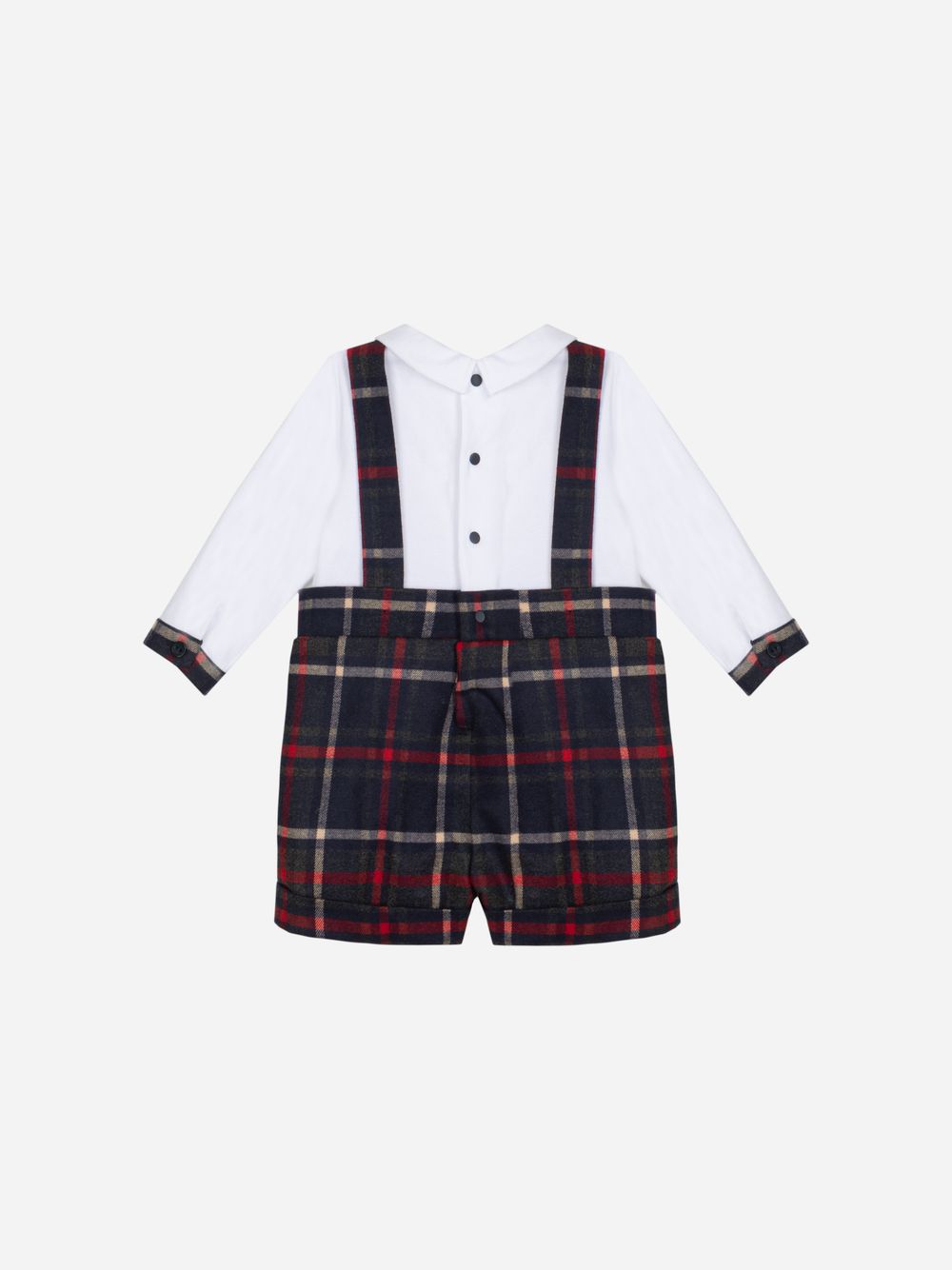 Tartan and jersey romper