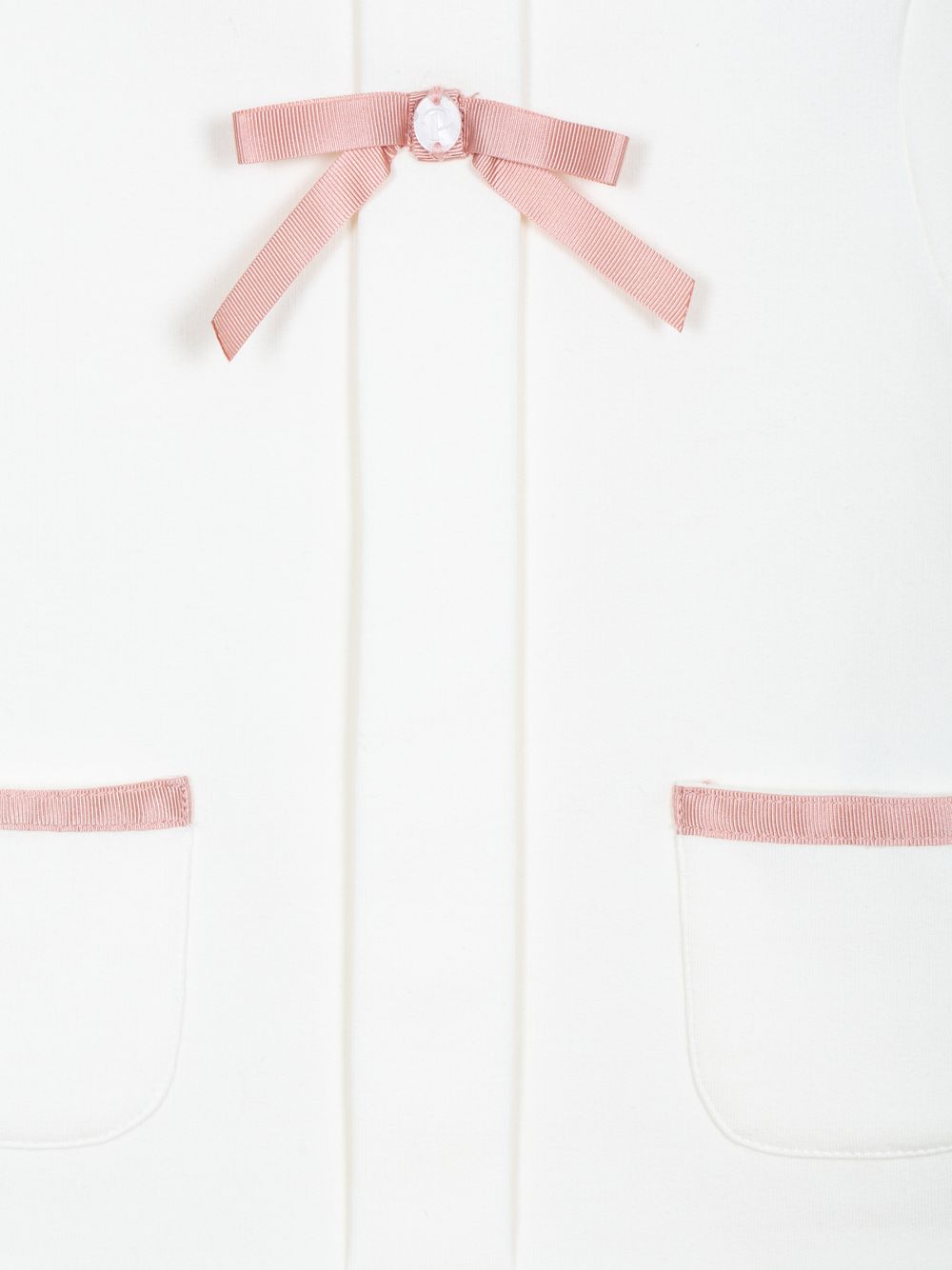 Ecru cotton fleece bow dress