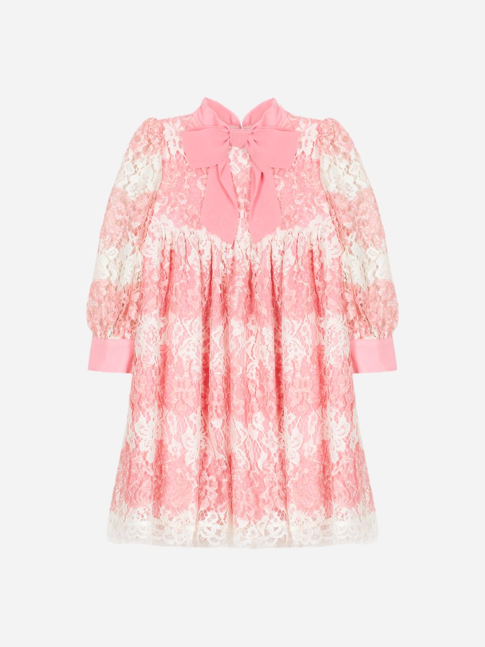 Pink and white lace dress