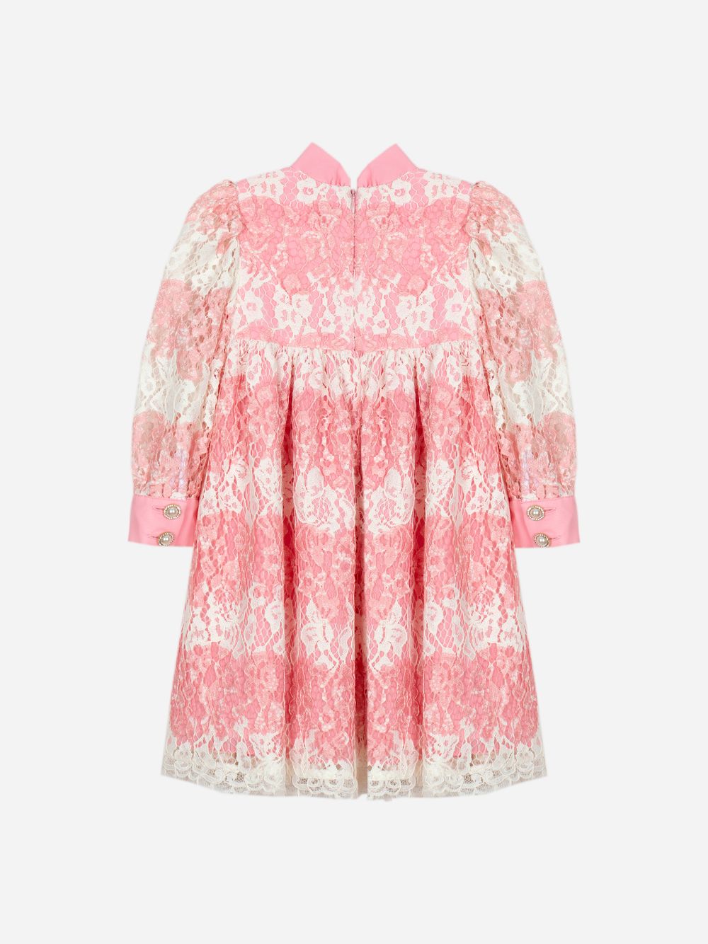 Pink and white lace dress
