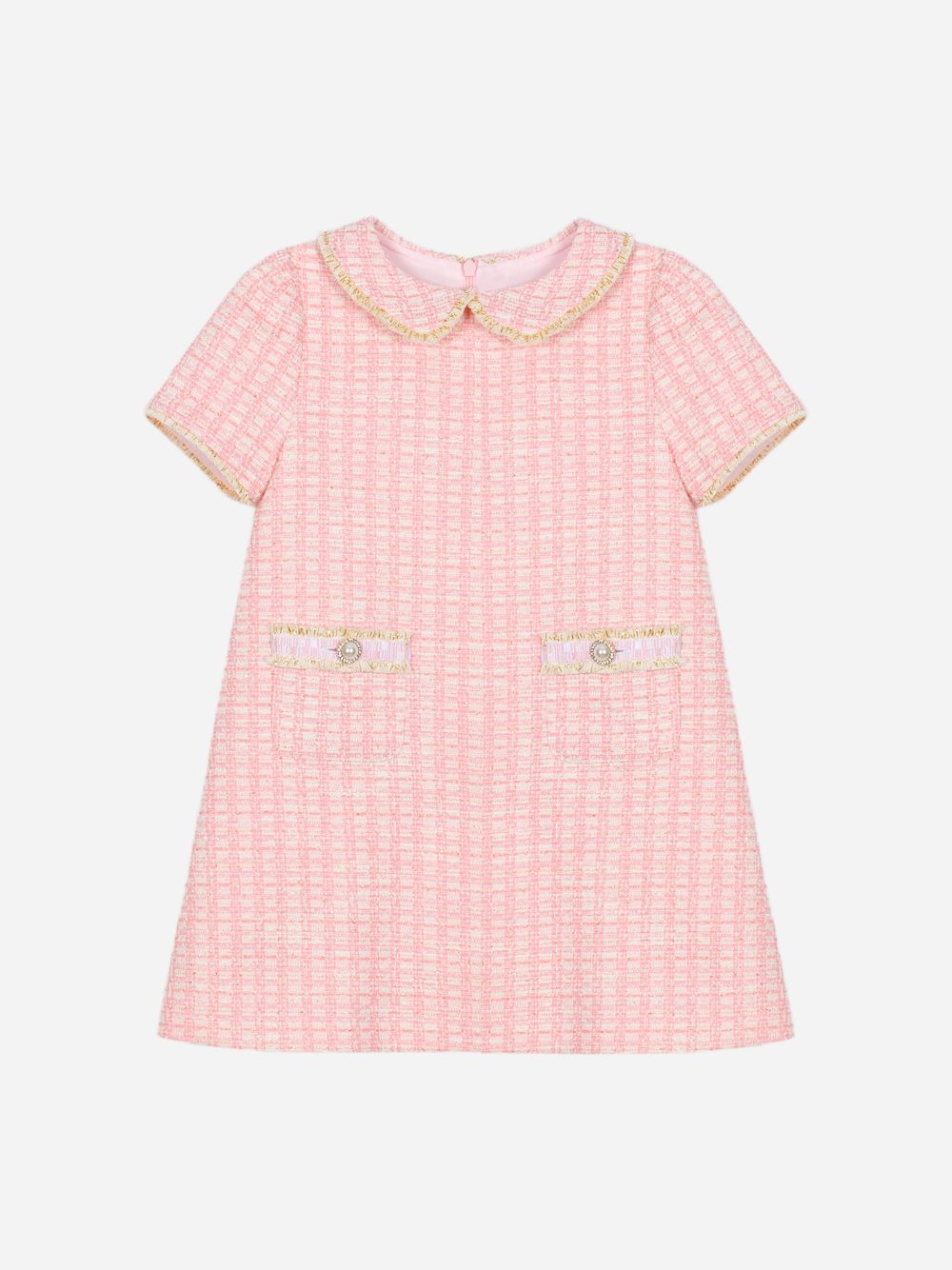 Pink tweed dress