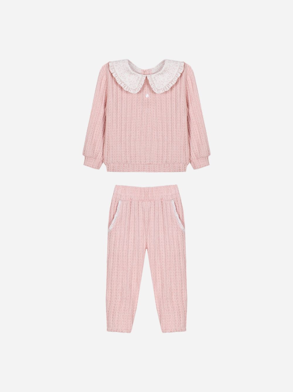 Pale pink knitted jersey set