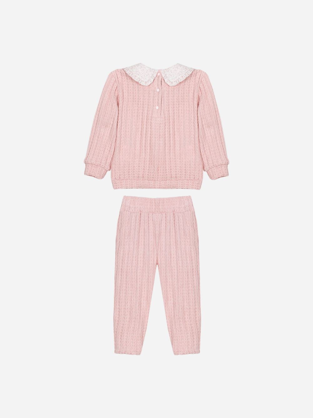 Pale pink knitted jersey set