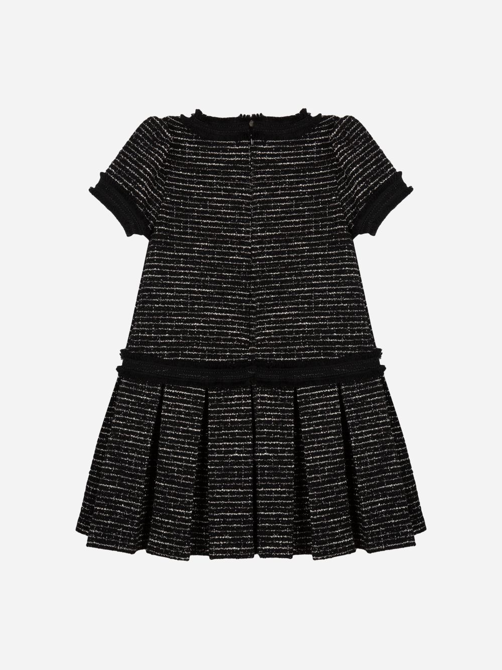 Black tweed pleated dress