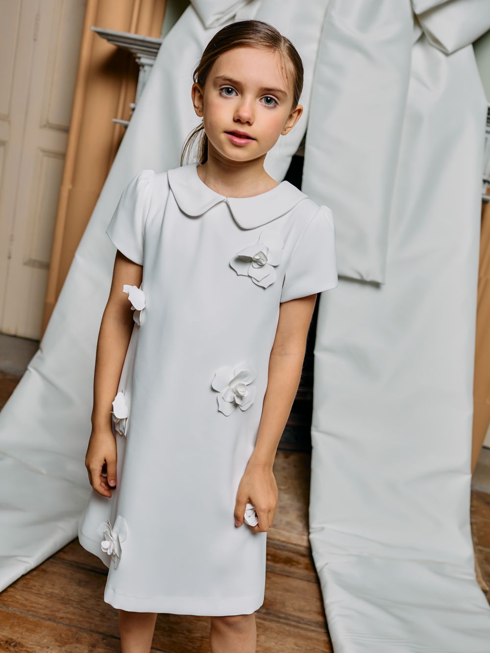 Beige dress with flowers