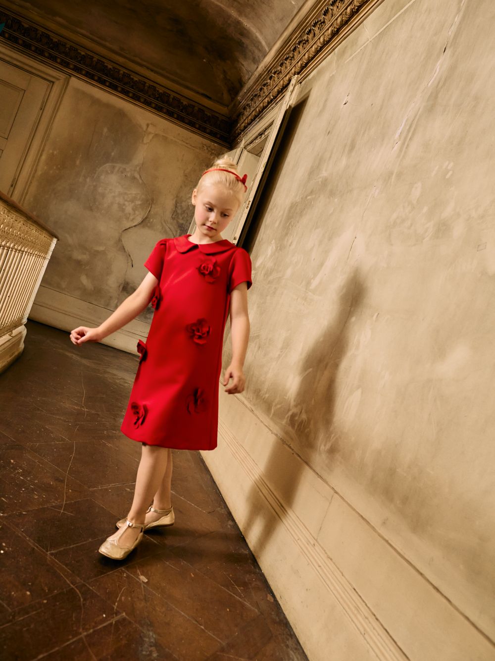 Red dress with flowers