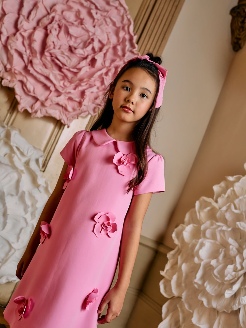 Pink dress with flowers