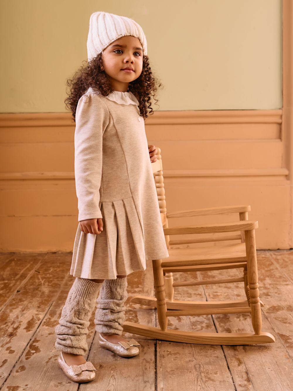Beige melange interlock dress