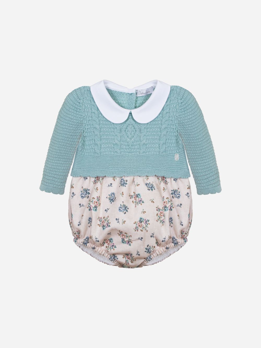 Girls romper in knit and printed vayella