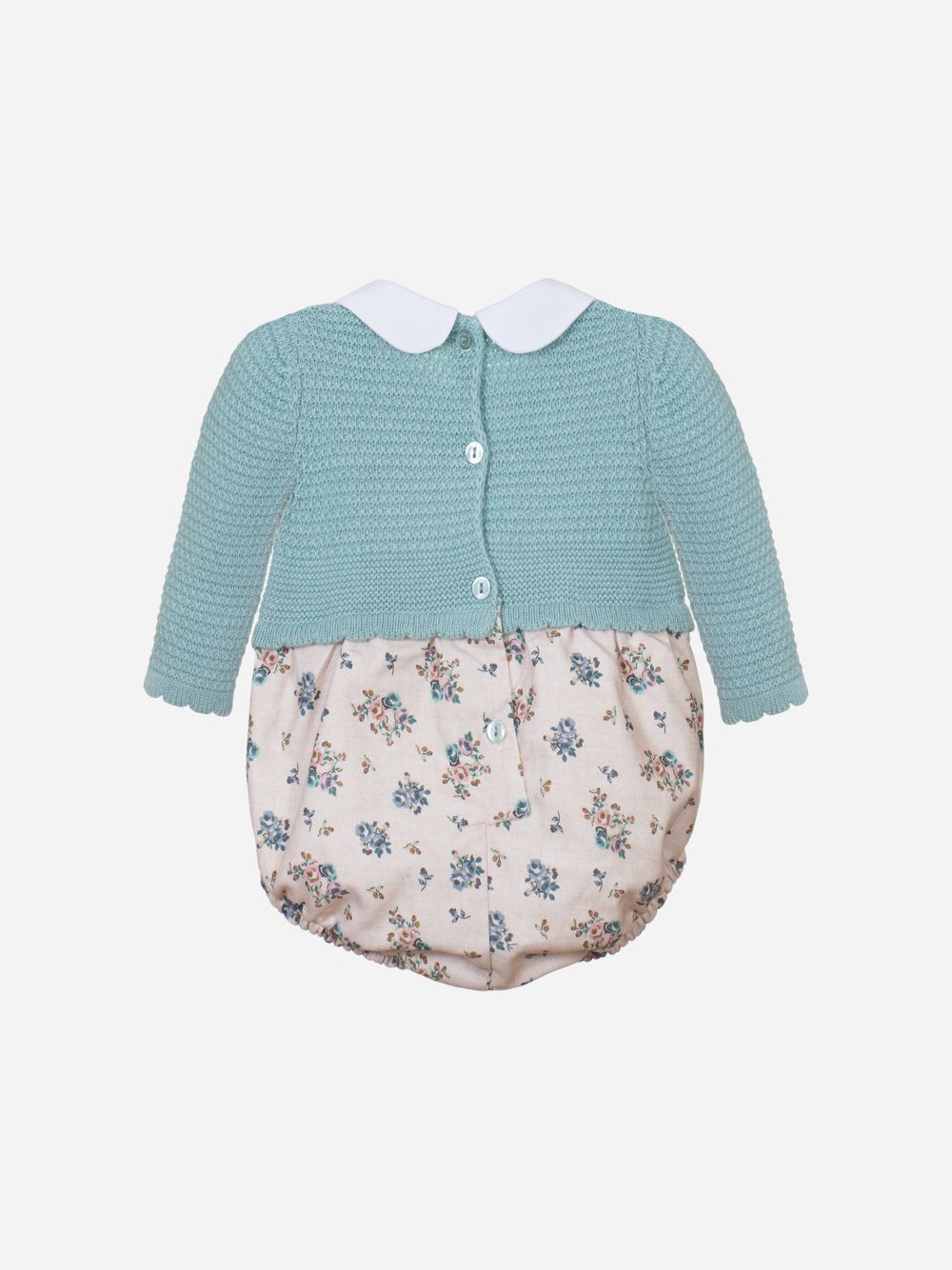 Girls romper in knit and printed vayella