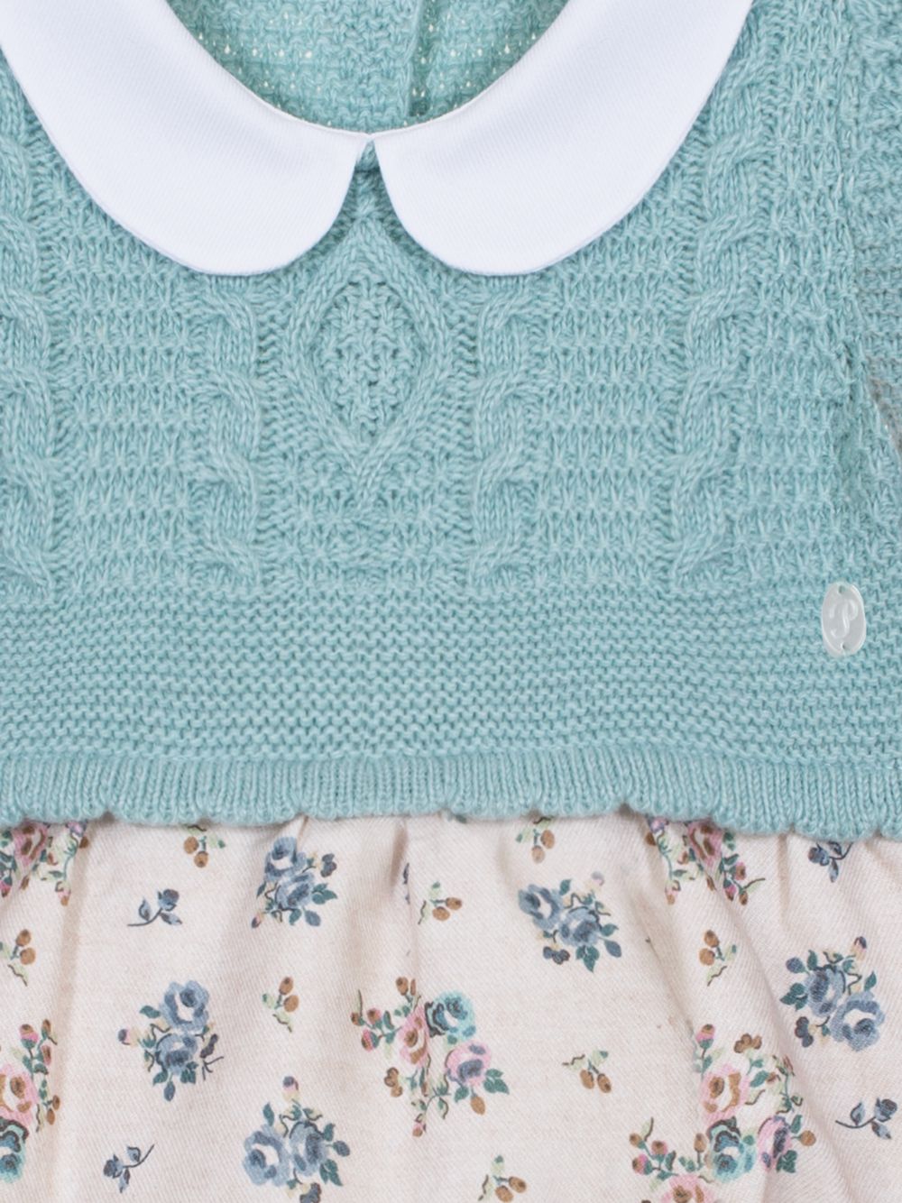 Girls romper in knit and printed vayella