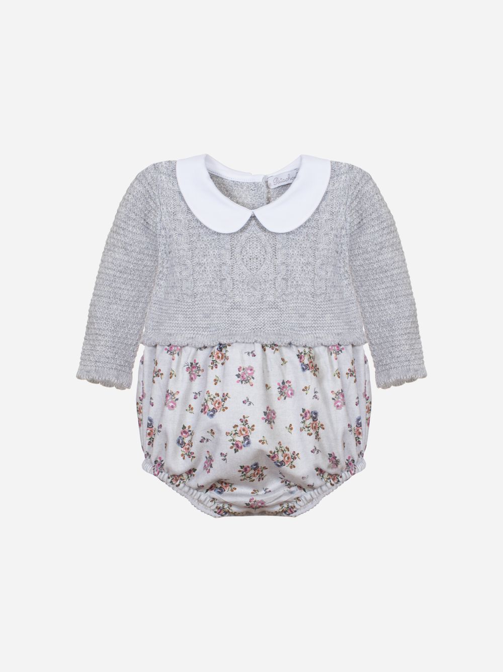 Girls romper in knit and printed vayella