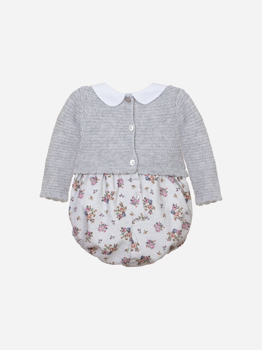 Girls romper in knit and printed vayella