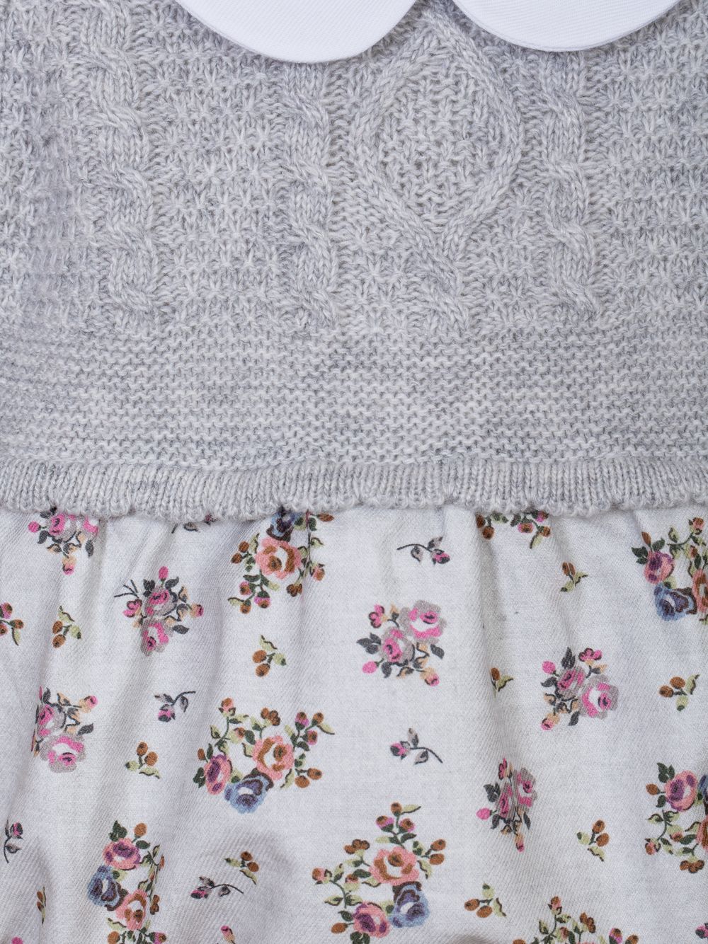 Girls romper in knit and printed vayella