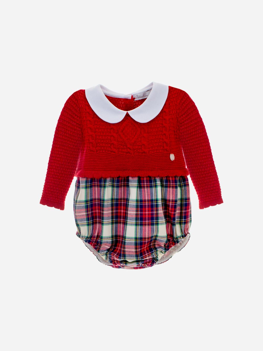 Girls romper in knit and printed vayella