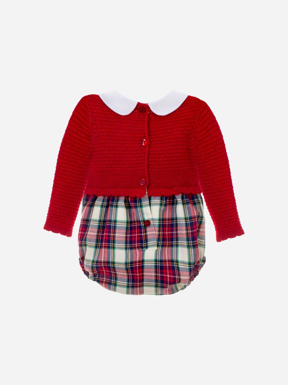 Girls romper in knit and printed vayella