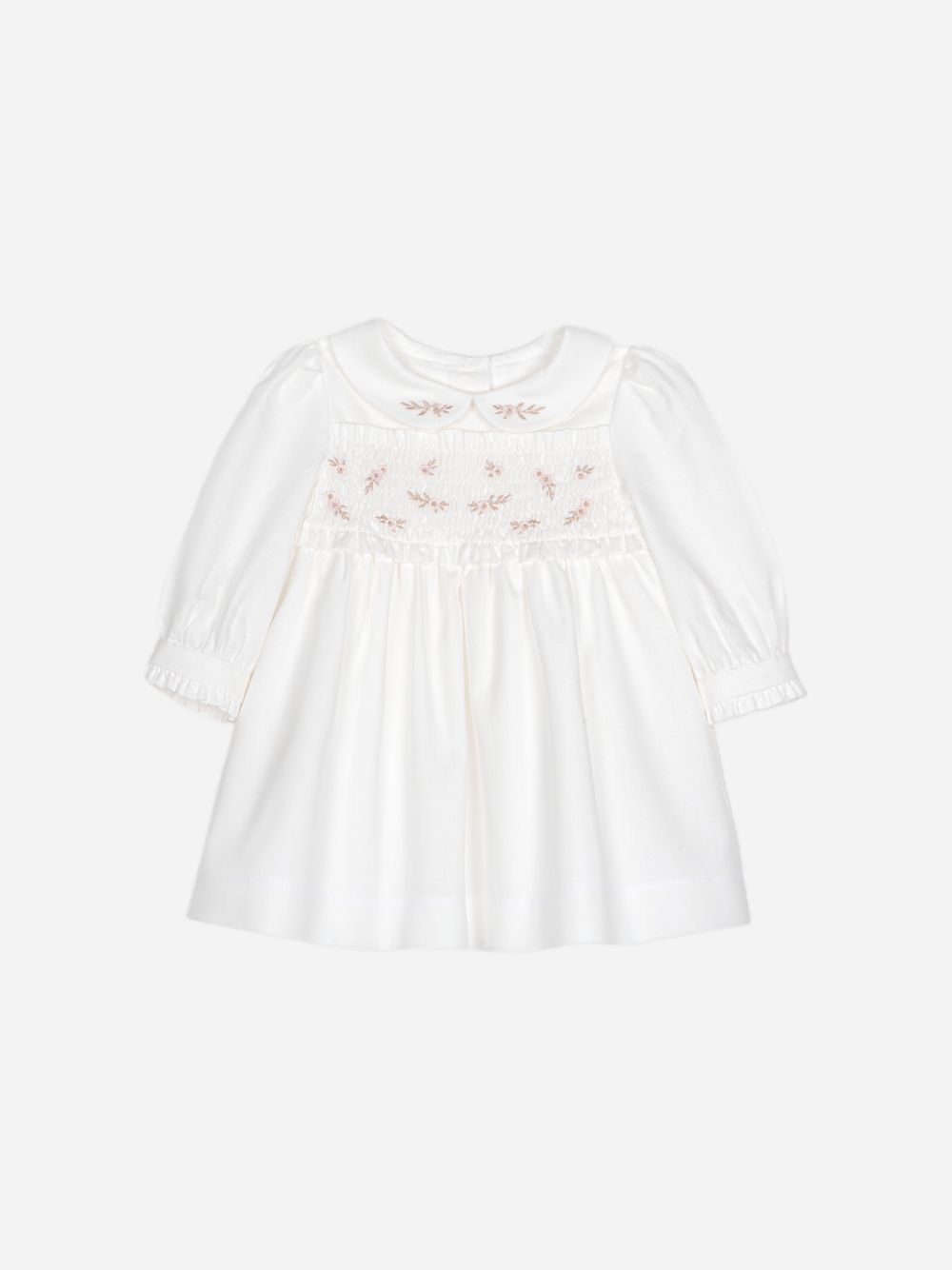 White smocked viyella dress