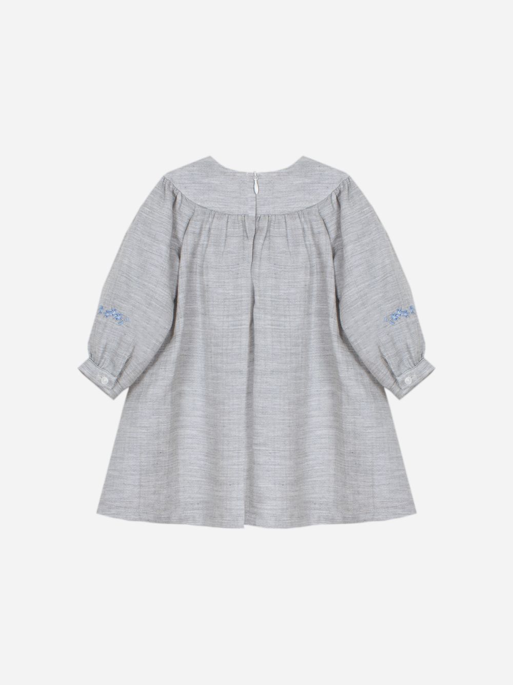 Melange grey dress with embroidery details