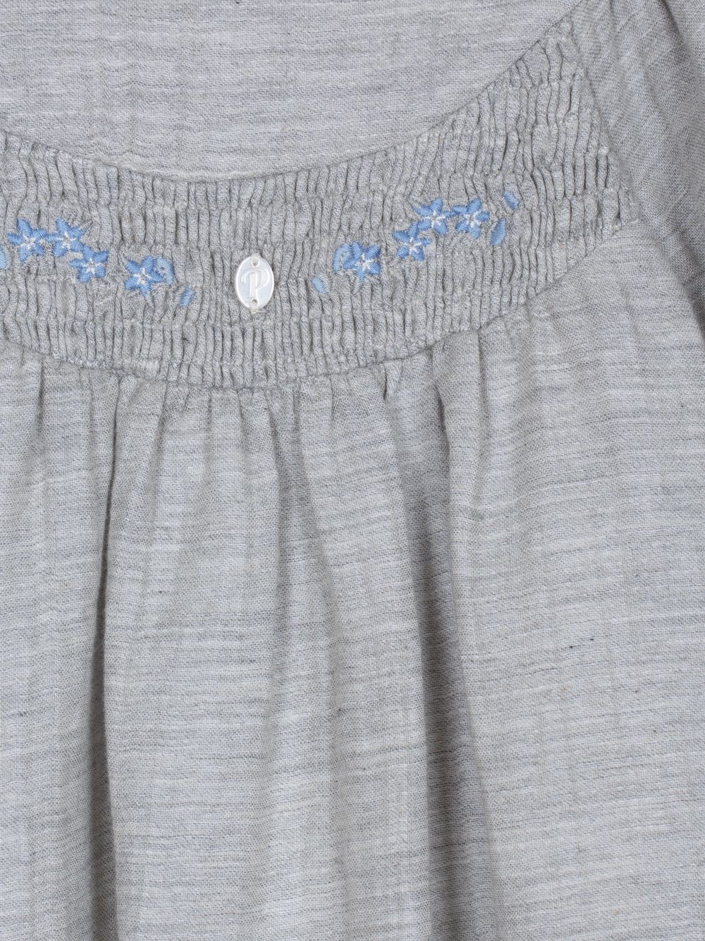Melange grey dress with embroidery details