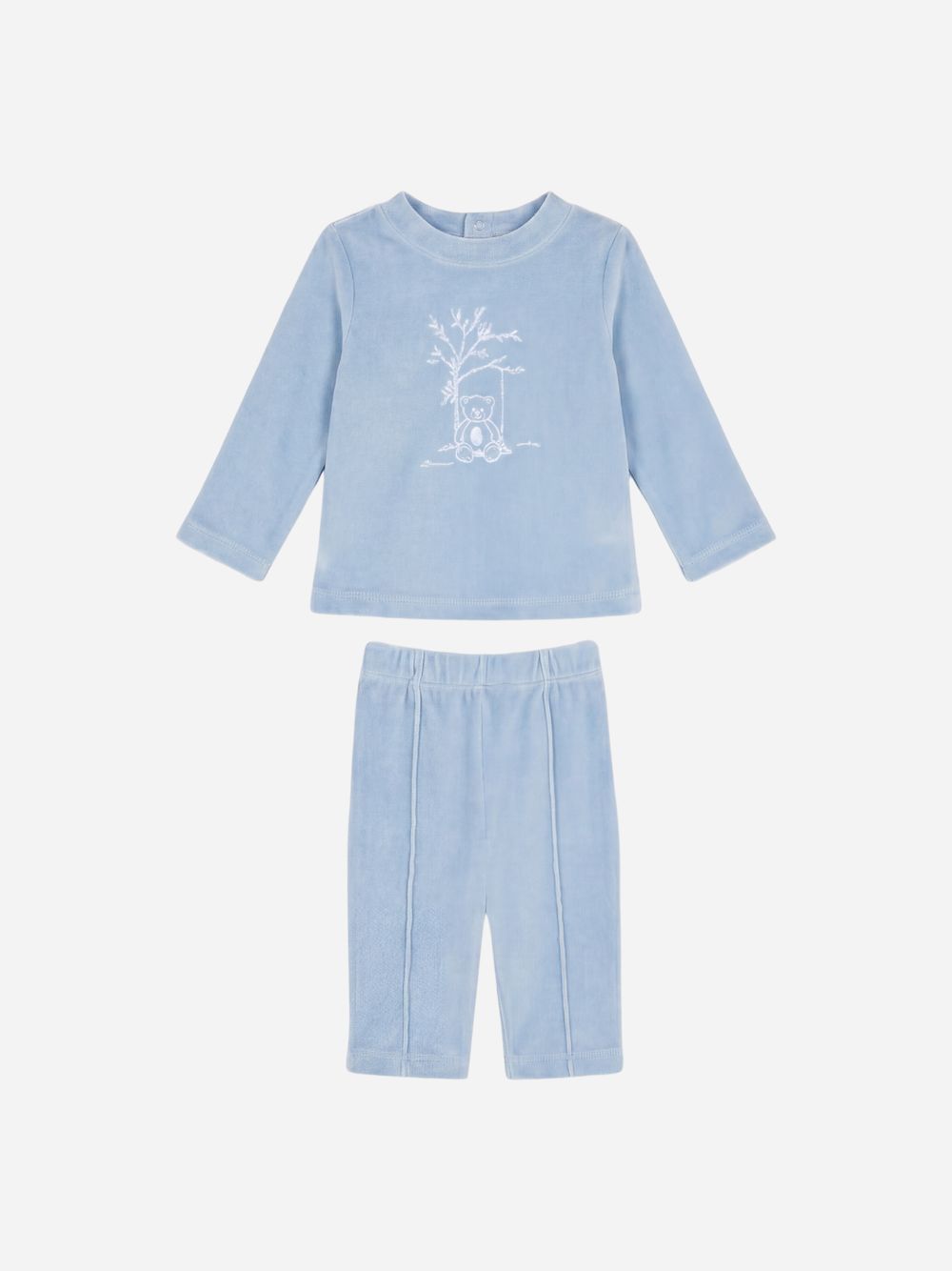 Light Blue velour bear set