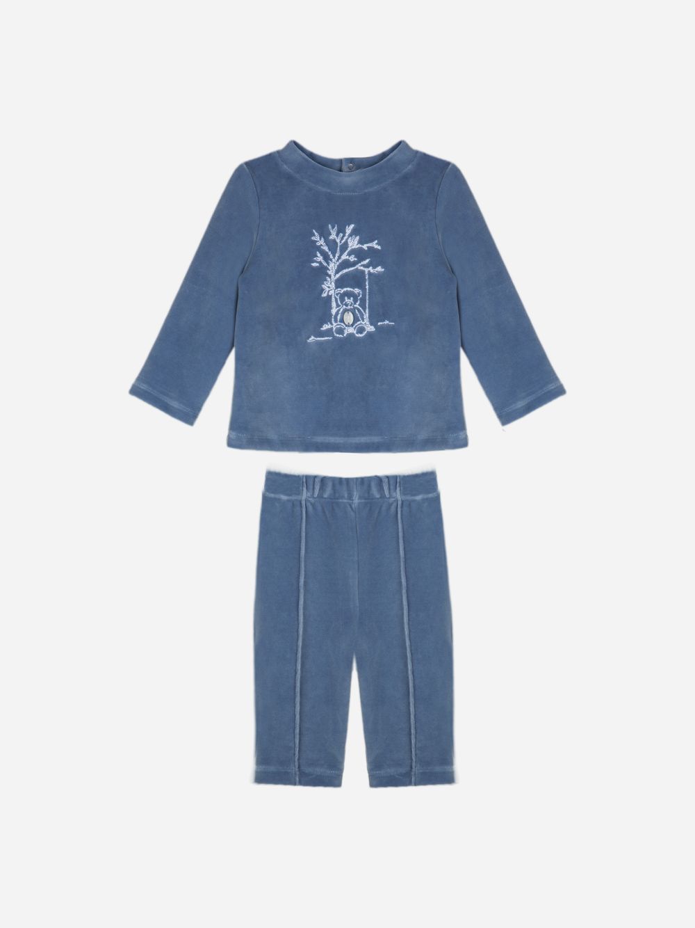 Indigo Blue velour bear set