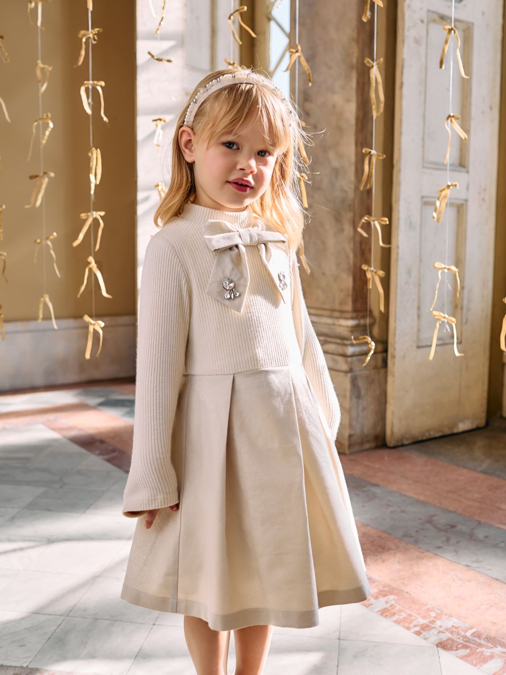 Gold and champagne lurex dress