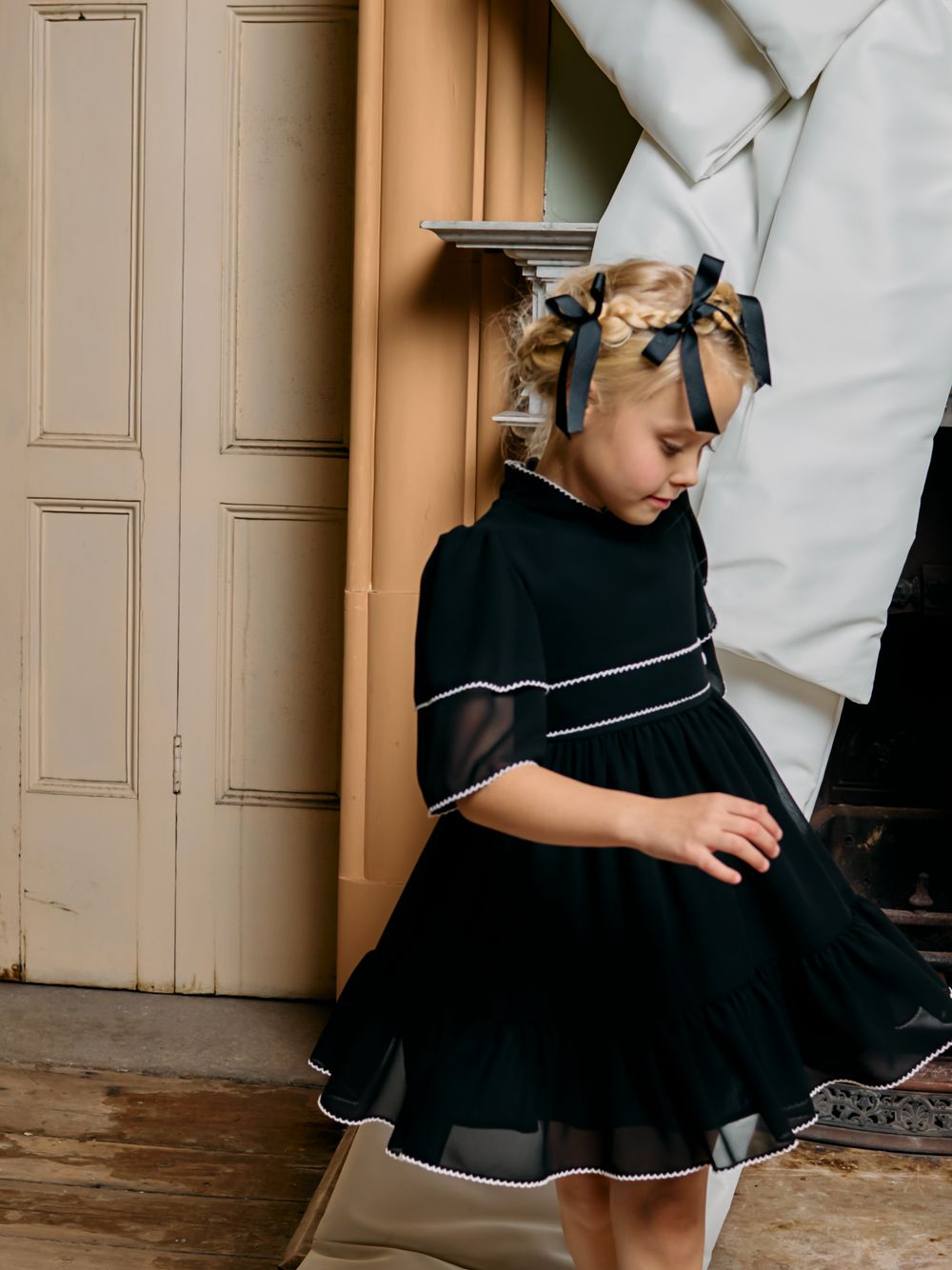Black chiffon dress