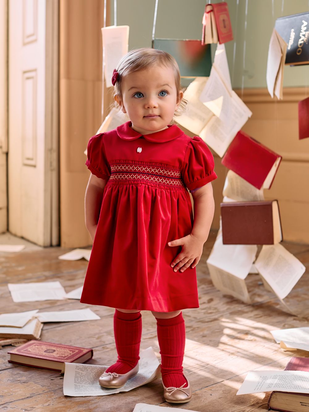 Red velvet dress