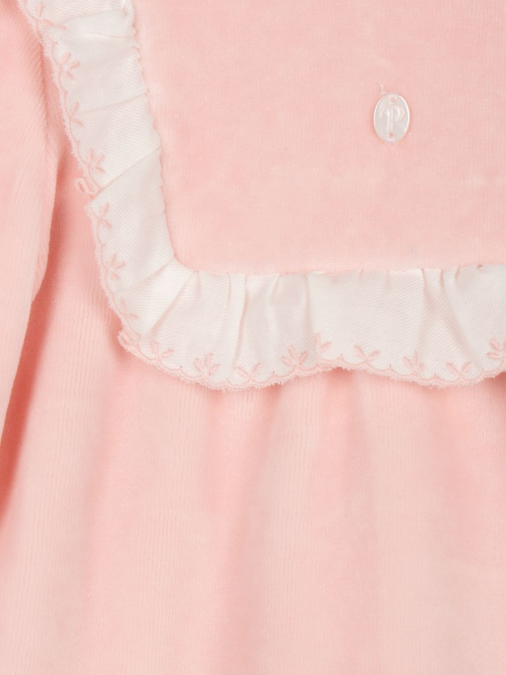 Pink jersey velour set with frill